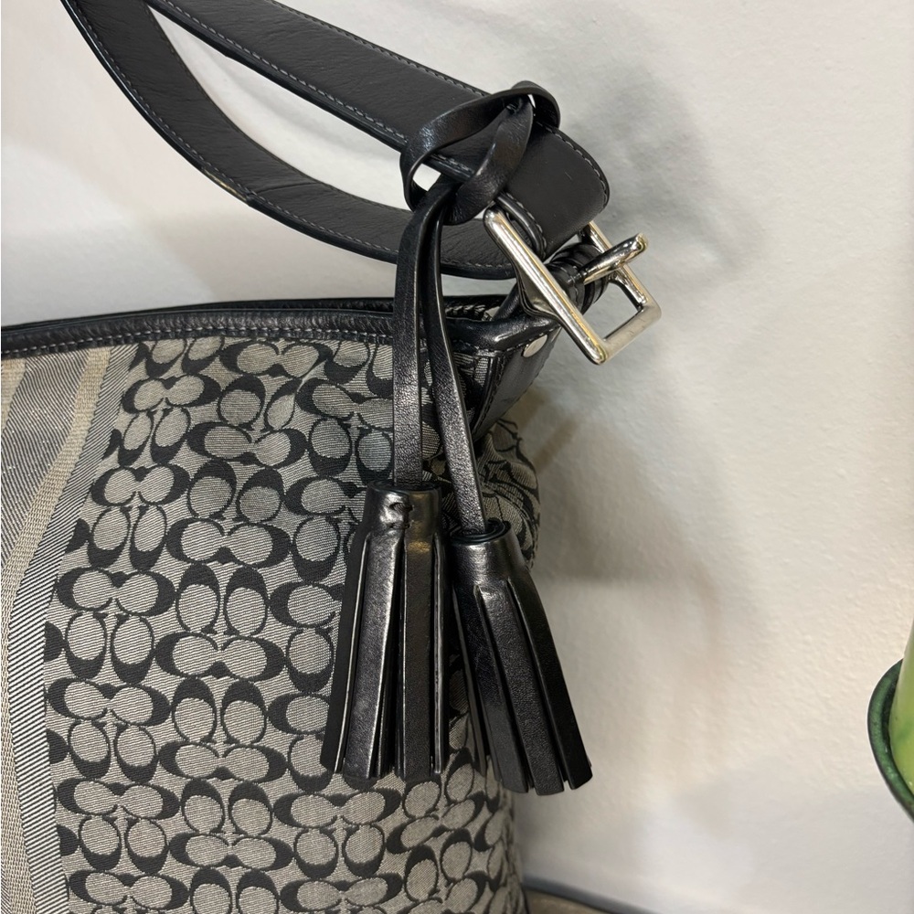 Coach Legacy Signature Stripe Duffle Shoulder Bag 2012 EUC - Picture 6 of 8